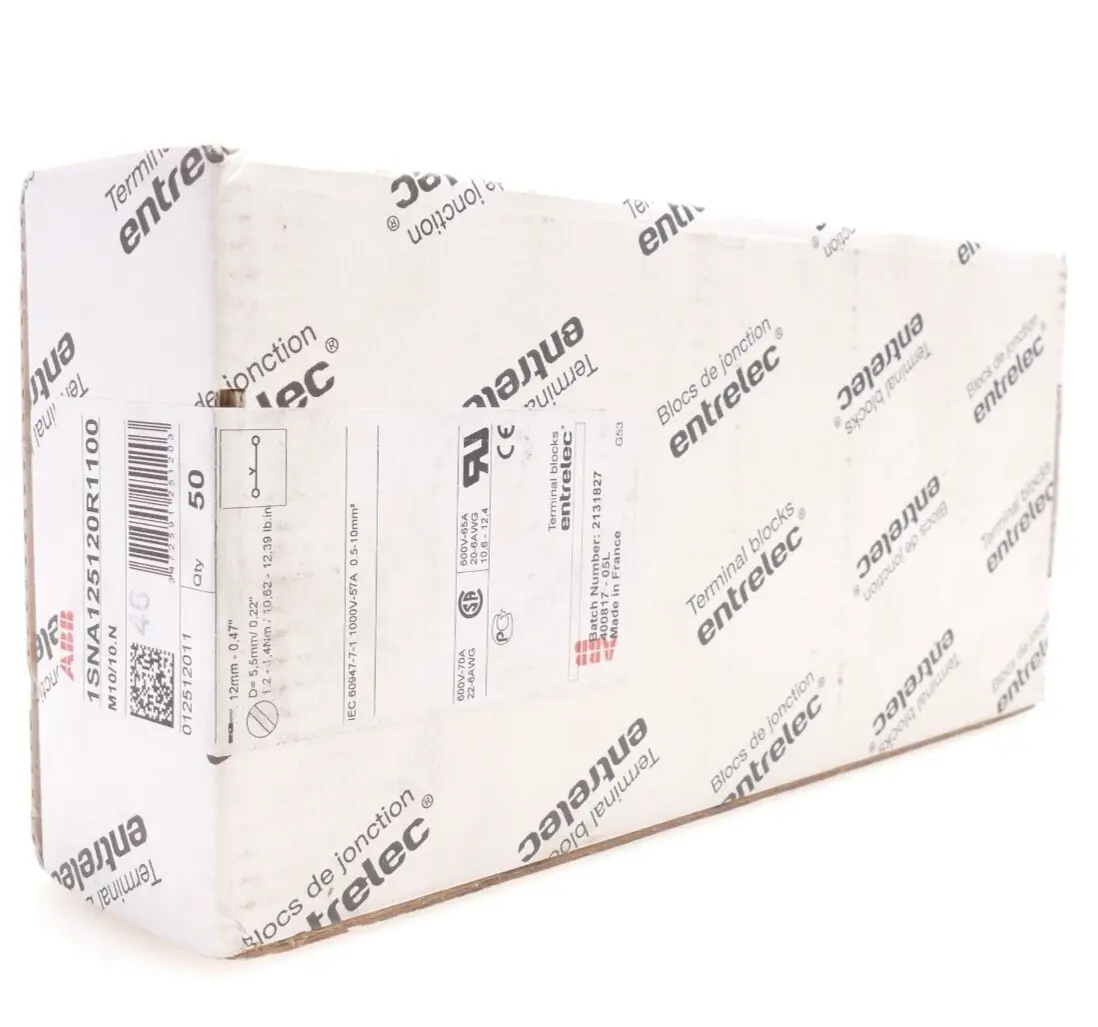Produktfoto 1 von 50x ABB entrelec M10/10.N Reihenklemme | 1SNA125120R1100