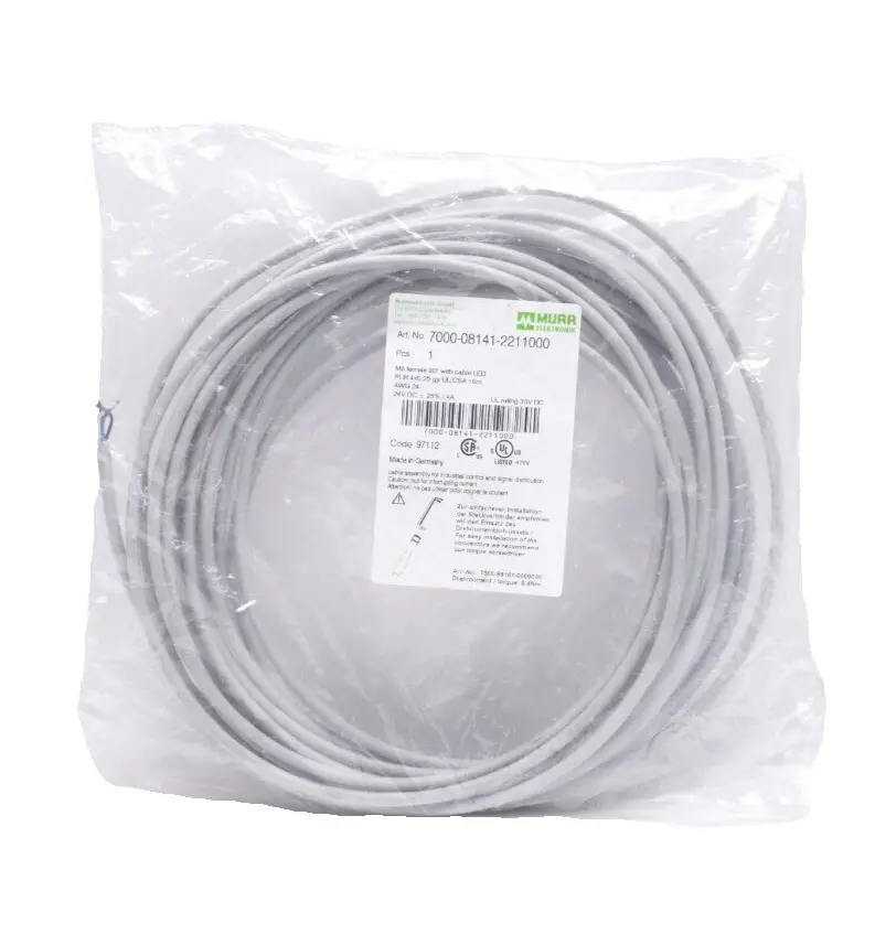 Produktfoto 1 von Murr Elektronik M8 Bu. 90° A-kod. freies Ltg-ende Kabel 10m | 7000-08141-2211000