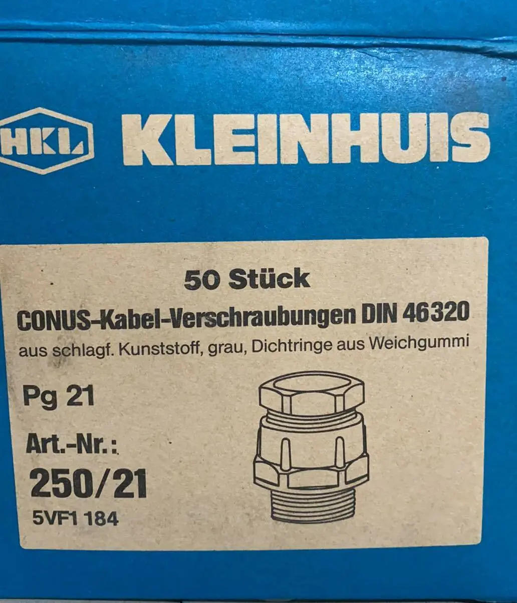 50x Kleinhuis Pg 21 | 250/21 5VF1 184 CONUS-Kabel-Verschraubungen DIN 46320