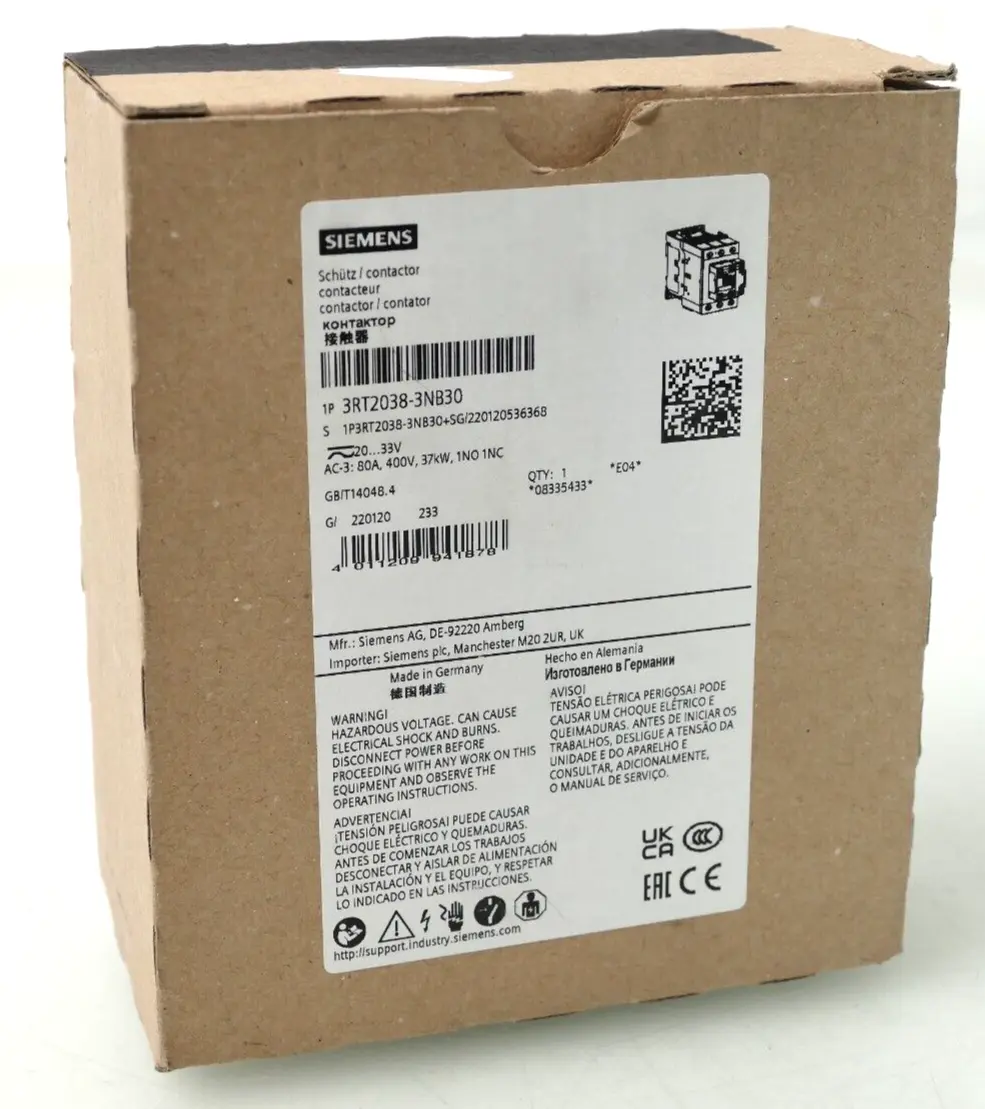Produktfoto 1 von Siemens Schütz 3RT2 038-3NB30 | E:04 | 3RT2038-3NB30