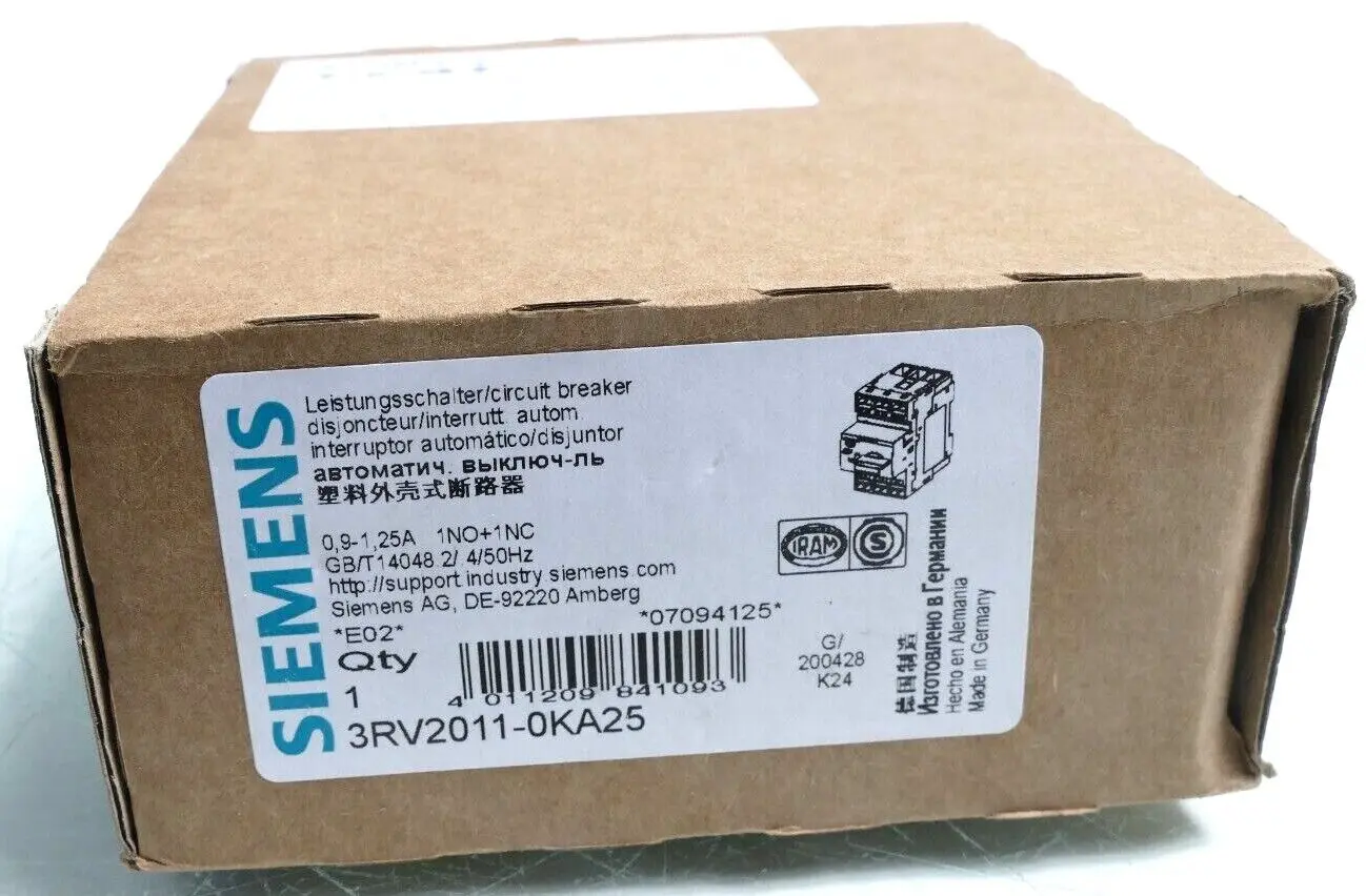 Produktfoto 1 von Siemens SIRIUS Leistungsschalter 3RV2 011-0KA25 | E:02 | 3RV2011-0KA25