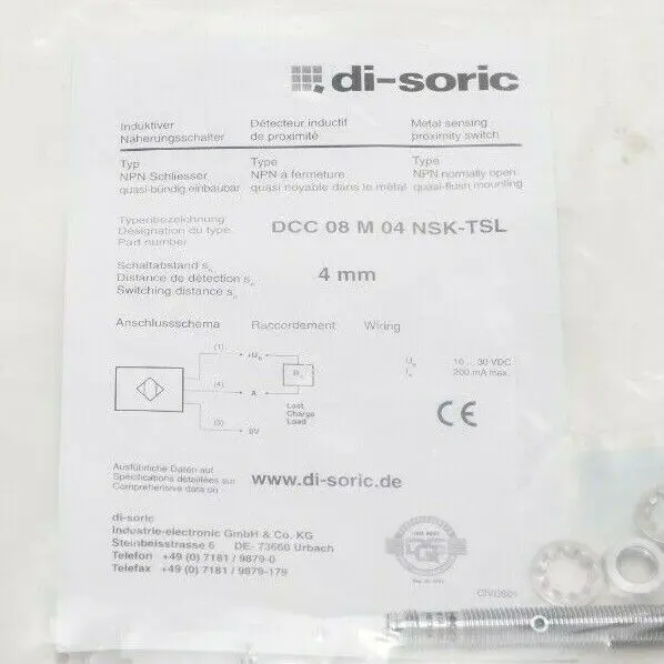 Produktfoto 1 von Di-Soric Induktiver Näherungssensor | DCC 08 M 04 NSK-TSL