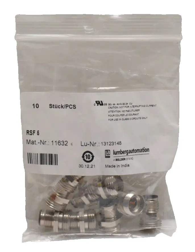 Produktfoto 1 von 10x Lumberg Sensor-Aktor Rundsteckverbinder RSF 5 | 11632