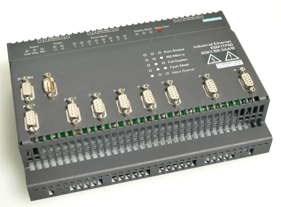Produktfoto 1 von Siemens SIMATIC NET Industrial Ethernet ESM ITP80 |  E:02 V2.3.1 | 6GK1105-3AA10