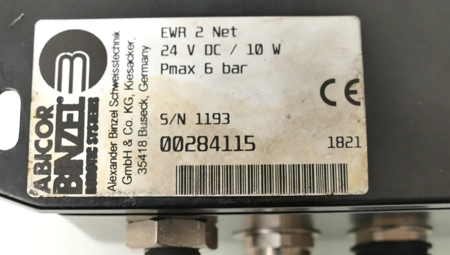 Produktfoto 1 von Abicor Binzel Gas-Management-System EWR 2 | 24 V DC/10 W | 00284115