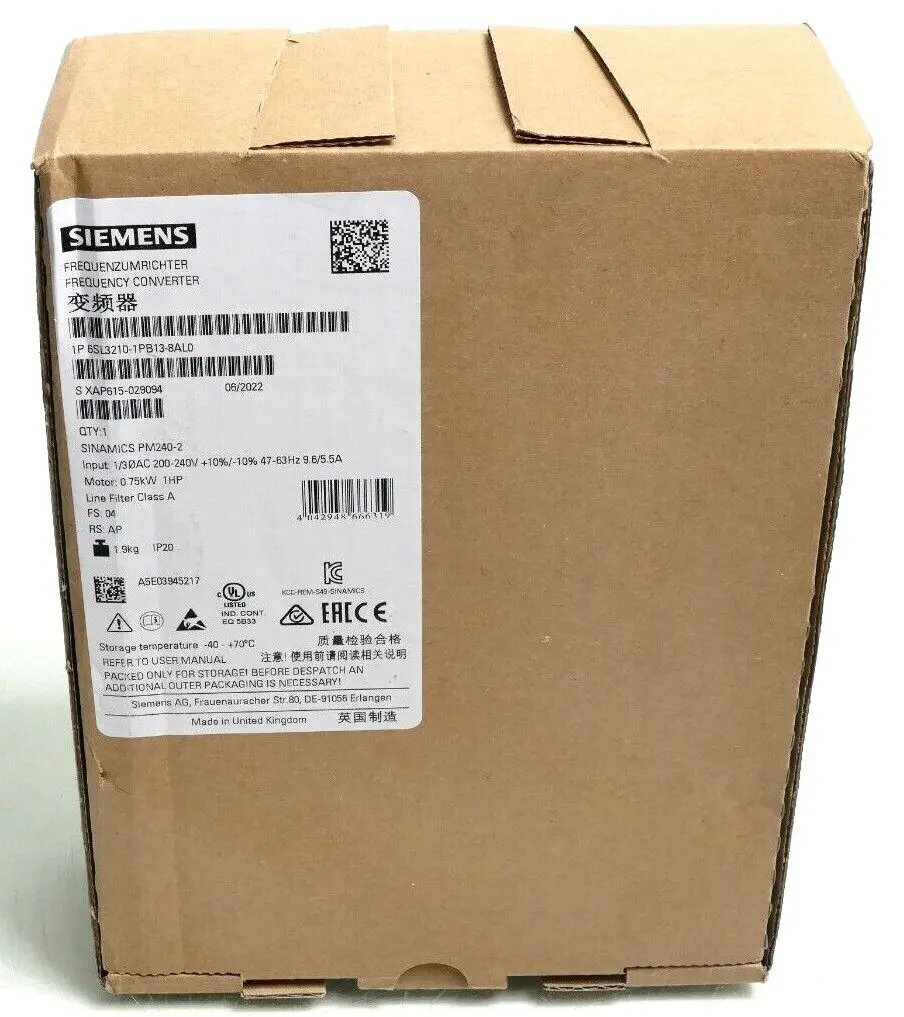 Produktfoto 1 von Siemens SINAMICS PM240-2 Frequenzumrichter | FS:04 | 6SL3210-1PB13-8AL0