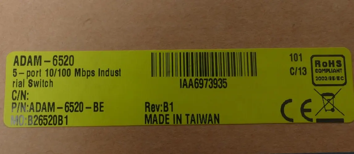 Advantech Industrial 10/100 Mbps Ethernet Switch ADAM-6520 | ADAM-6520-BE