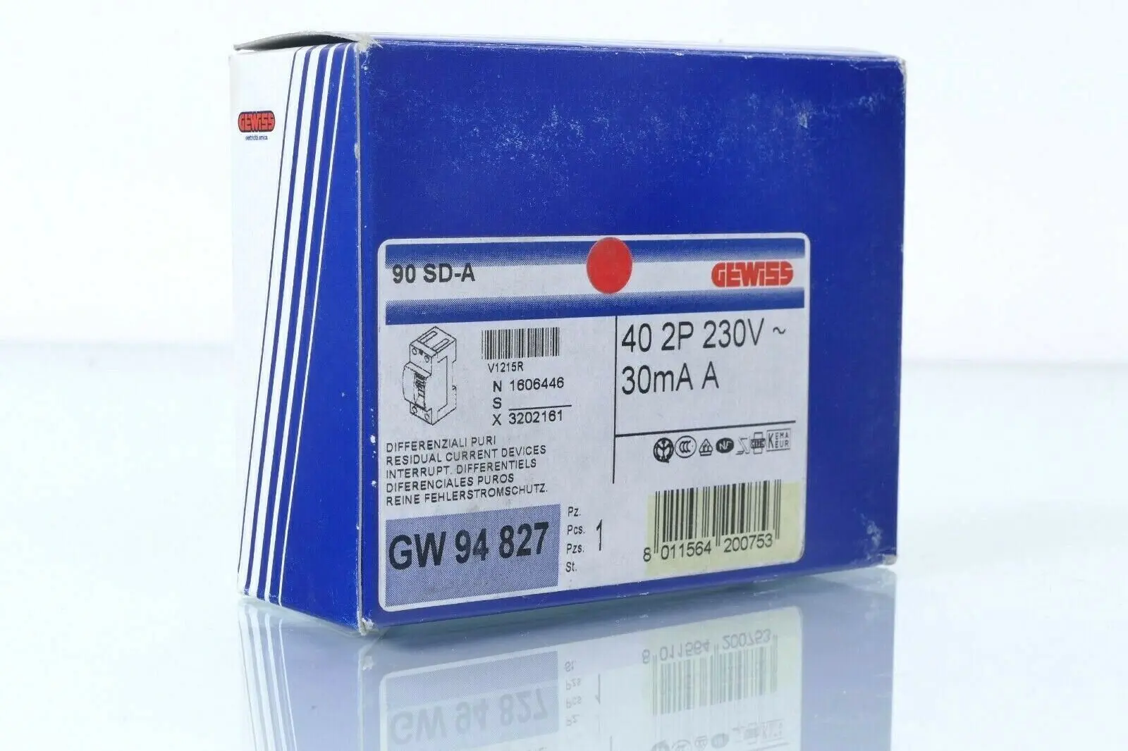 Produktfoto 1 von Gewiss GW94827 // 2P.40 A 230V 30mA