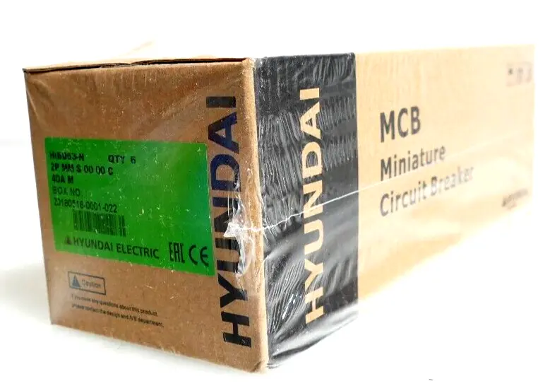 Produktfoto 1 von 6x Hyundai HiBD63-N Miniature Circuit Breaker 2P MM S 00 00 C | 40A M