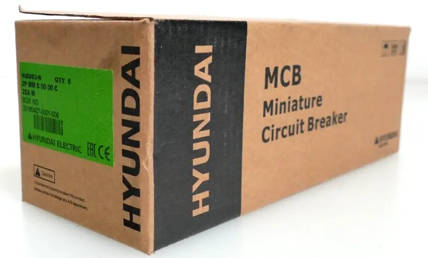 Produktfoto 1 von 6x Hyundai HiBD63-N Miniature Circuit Breaker 2P MM S 00 00 C | 25A M