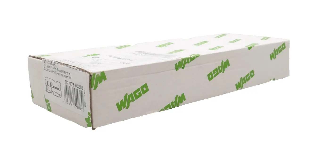 Produktfoto 1 von 50x Wago 2-Leiter/1-Pin-Basisklemme 4mm² grau | 769-251 | 07690251