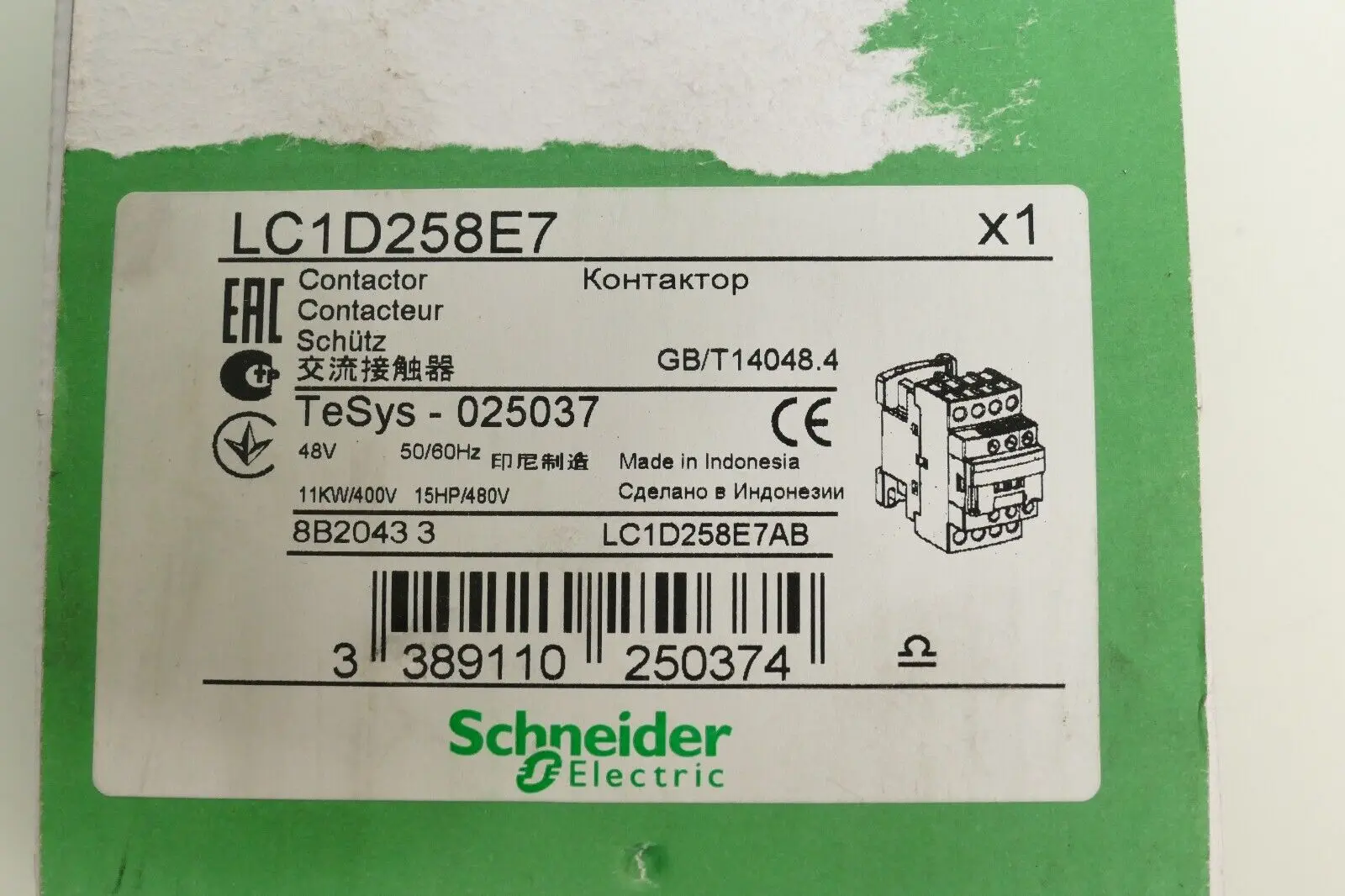 Produktfoto 1 von Schneider Electric TeSys LC1 D258E7 Schütz LC1D258E7 | 025037
