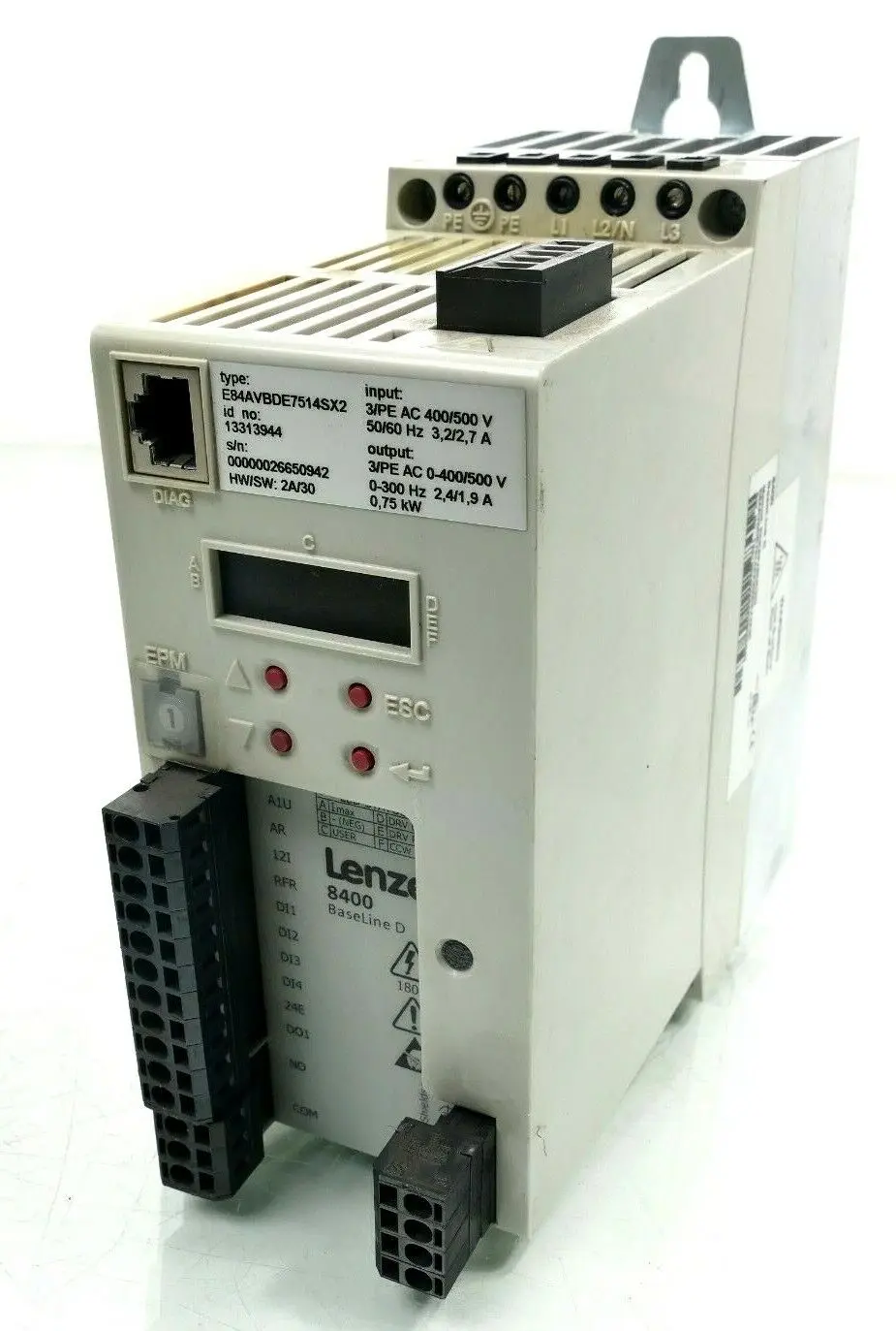 Produktfoto 1 von Lenze 8400 Baseline D Frequenzumrichter E84AVBDE7514SX2 | HW: 2A/30 | 13313944
