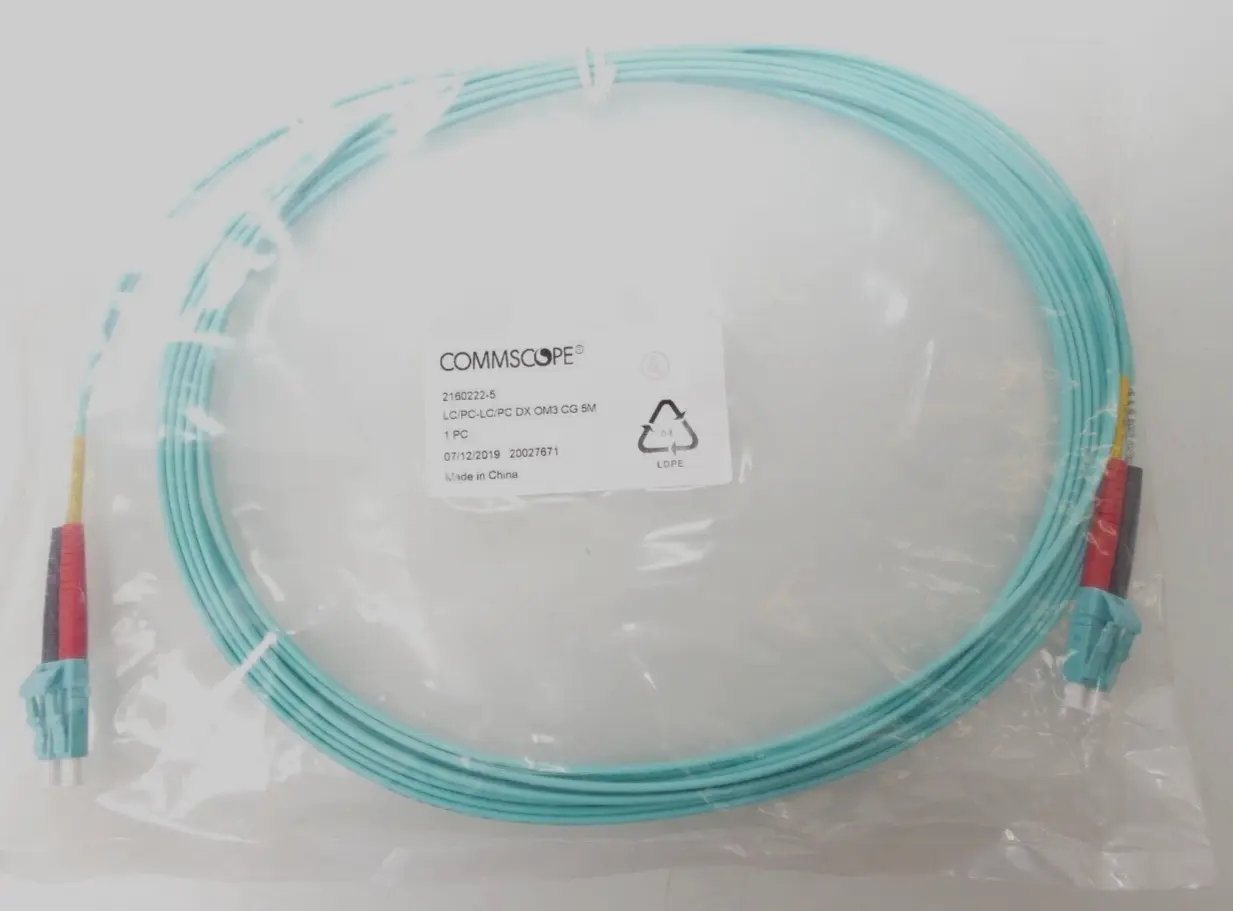 Produktfoto 1 von CommScope LWL-Patchkabel LC/PC-LC/PC DX OM3 CG 5M | 2160222-5