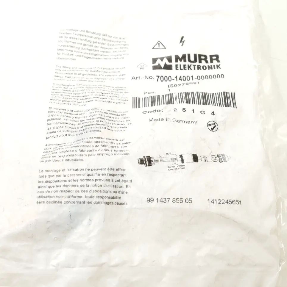 Produktfoto 1 von Murr Elektronik M12 St. 0° B-kod. Schraubklemmanschluss | 7000-14001-0000000