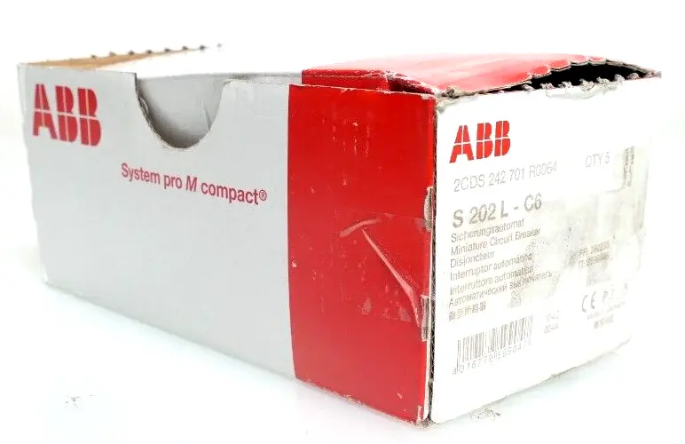 Produktfoto 1 von 5x ABB S202L-C6  Sicherungsautomat | 2CDS242701R0064