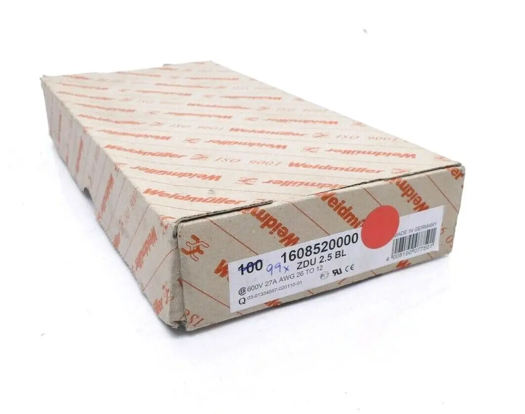 Produktfoto 1 von 99x Weidmüller Durchgangs-Reihenklemme ZDU 2.5 BL | 1608520000