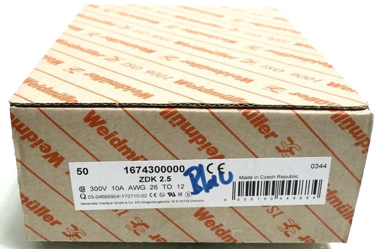 Produktfoto 1 von 50x Weidmüller Reihenklemme ZDK 2.5 | 1674300000
