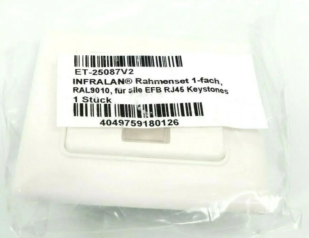 Produktfoto 1 von INFRALAN Rahmenset 1-fach ET-25087V2 | RAL9010 für alle EFB RJ45 Keystones
