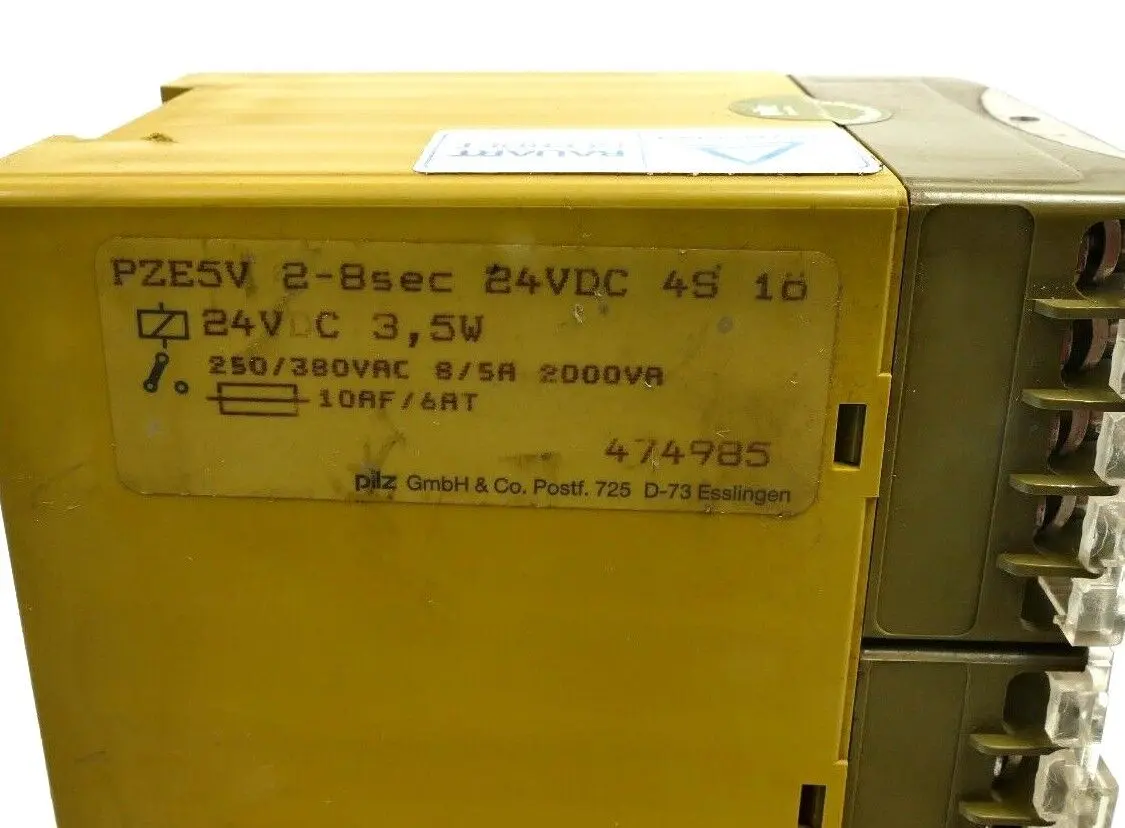 Produktfoto 1 von Pilz Sicherheitsrelais PZE5V 2-8sec 24VDC 4S 1ö | 474985