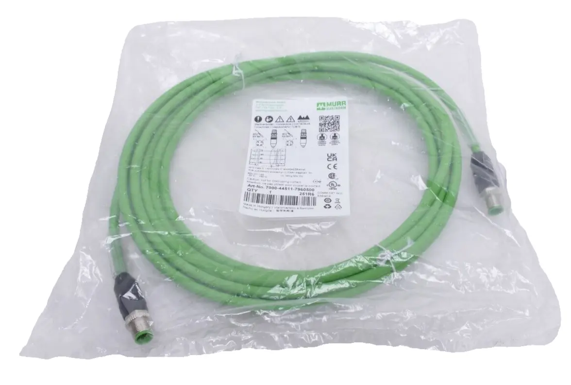 Produktfoto 1 von Murr Elektronik M12 St. 0° / M12 St. 0° D-kod. Kabel 5m | 7000-44511-7960500