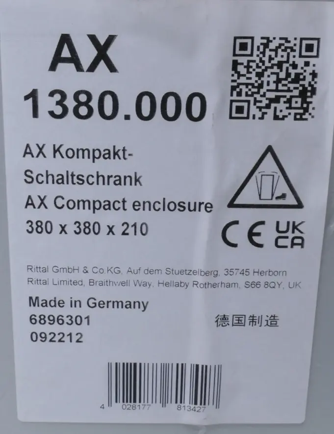 Produktfoto 1 von Rittal AX Kompakt-Schaltschrank 380x380x210mm | AX 1380.000