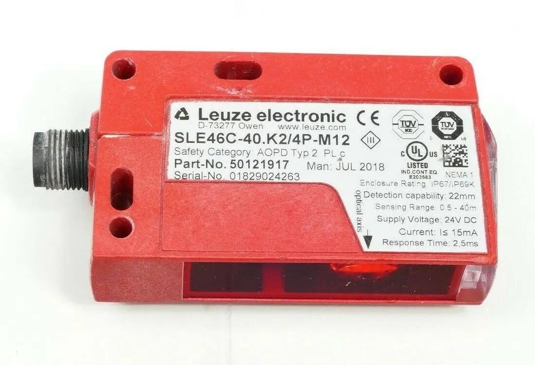 Produktfoto 1 von Leuze Einstrahl-Sicherheits-Lichtschranke SLE46C-40.K2/4P-M12 | 50121917