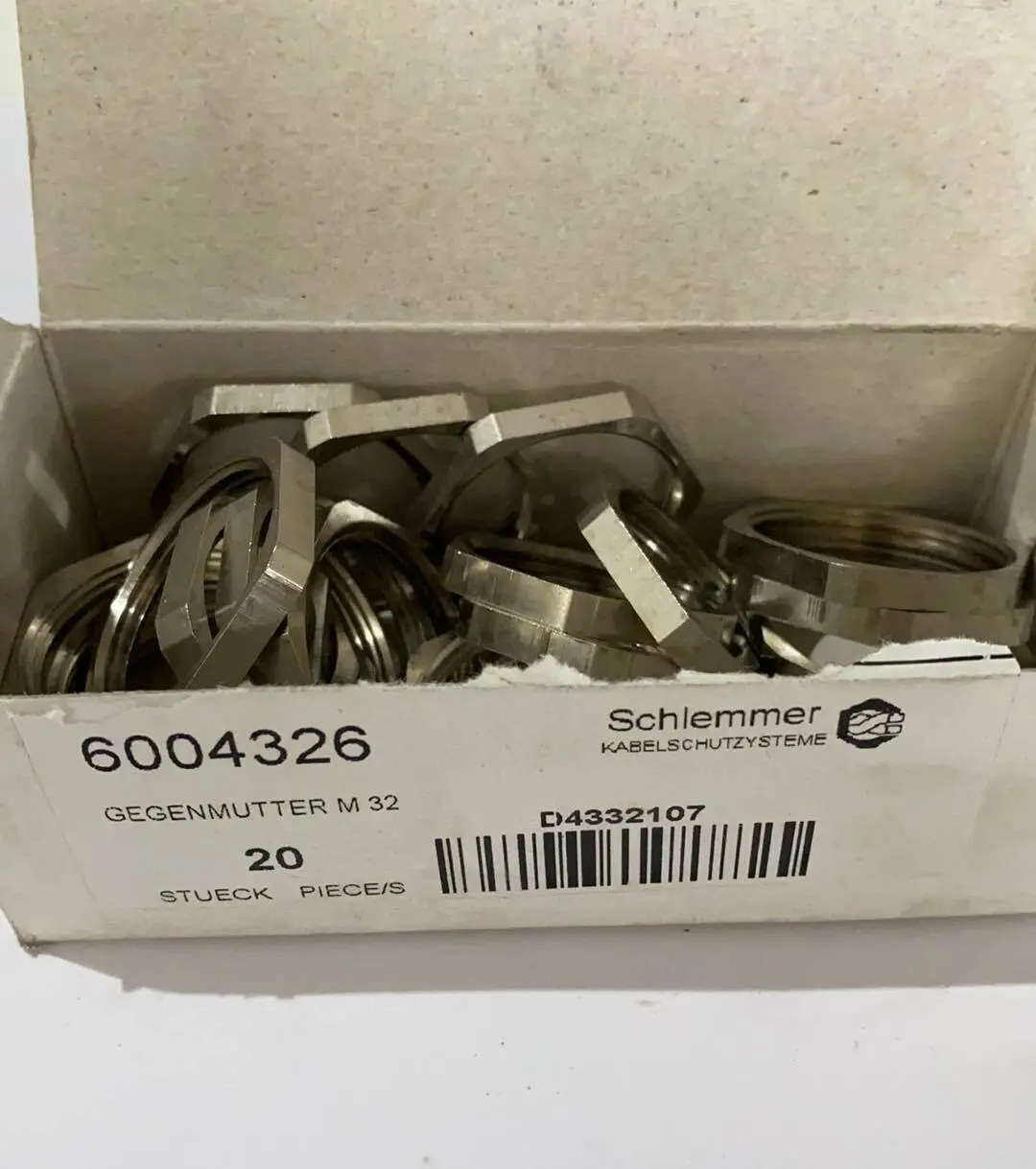20x Schlemmer Gegenmutter M32x1,5 Messing | 6004326
