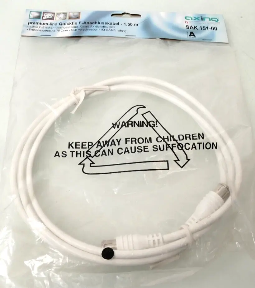Axing SAK 151-00 Premium-line Quickfix F-Anschlusskabel 1,50m