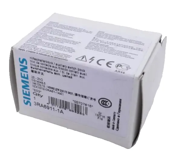 Produktfoto 1 von Siemens Hilfsschalterblock 3RA6 911-1A | E:03 | 3RA6911-1A