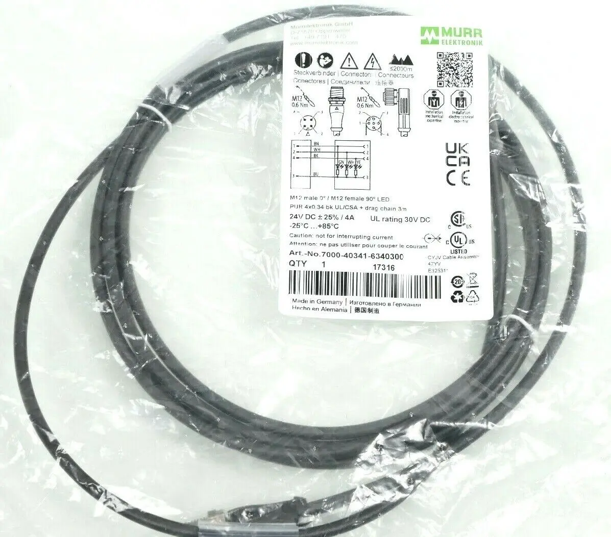 Produktfoto 1 von MURRELEKTRONIK Steckverbinder 7000-40341-6340300 | 17316
