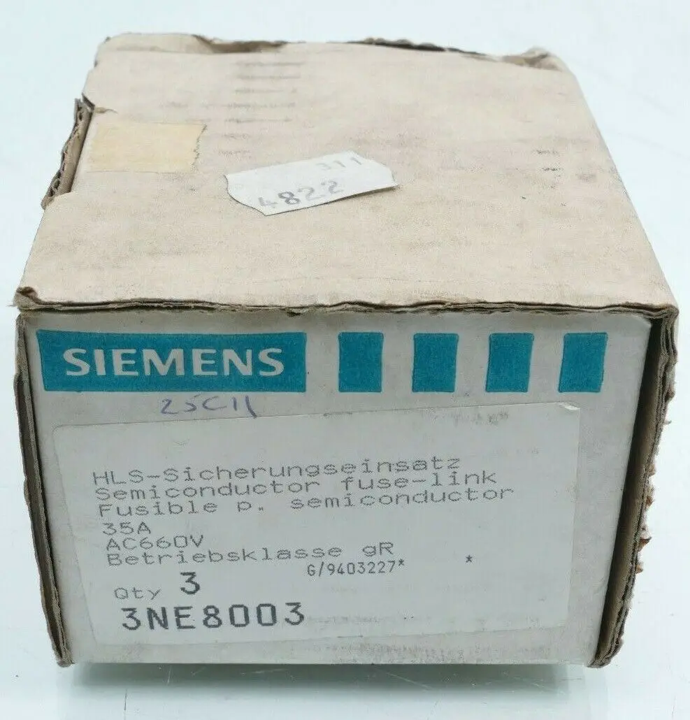 Produktfoto 1 von 3x Siemens HLS-Sicherungseinsatz 3NE8 003 | 3NE8003