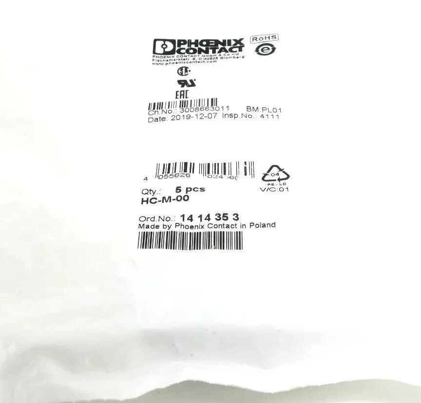 Produktfoto 1 von 5x Phoenix Contact Blindmodul 14 14 35 3 | HC-M-00 | 1414353