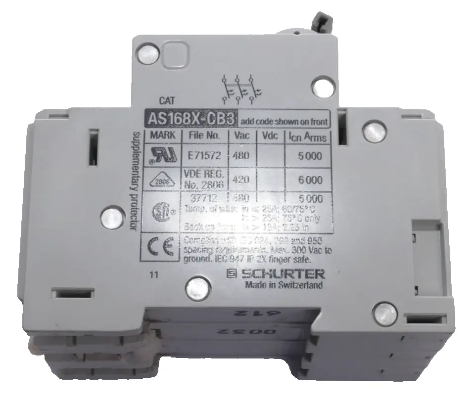 Produktfoto 1 von Schurter Geräteschutzschalter 10A H100 | AS168X-CB3