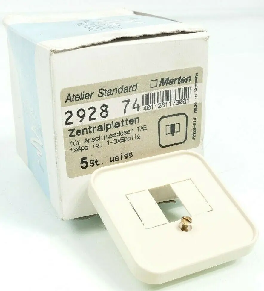 Produktfoto 1 von 5x Merten Atelier Standard Zentralplatten für Anschlussdosen TAE | 292874