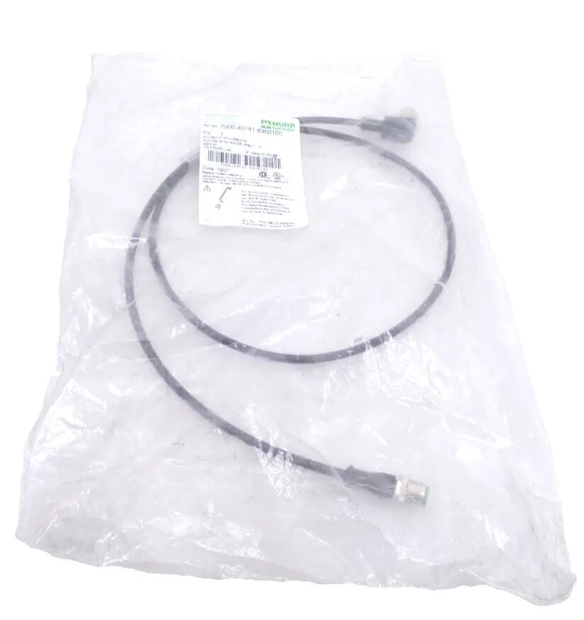 Produktfoto 1 von Murr Elektronik M12 St. 0° / M12 Bu. 90° A-kod. Kabel 1m | 7000-40141-6350100