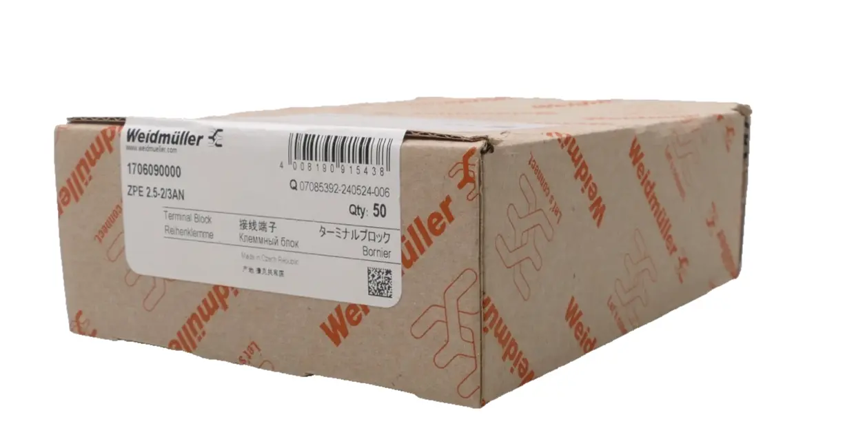 Produktfoto 1 von 50x Weidmüller Schutzleiter-Reihenklemme | ZPE 2.5-2/3AN | 1706090000