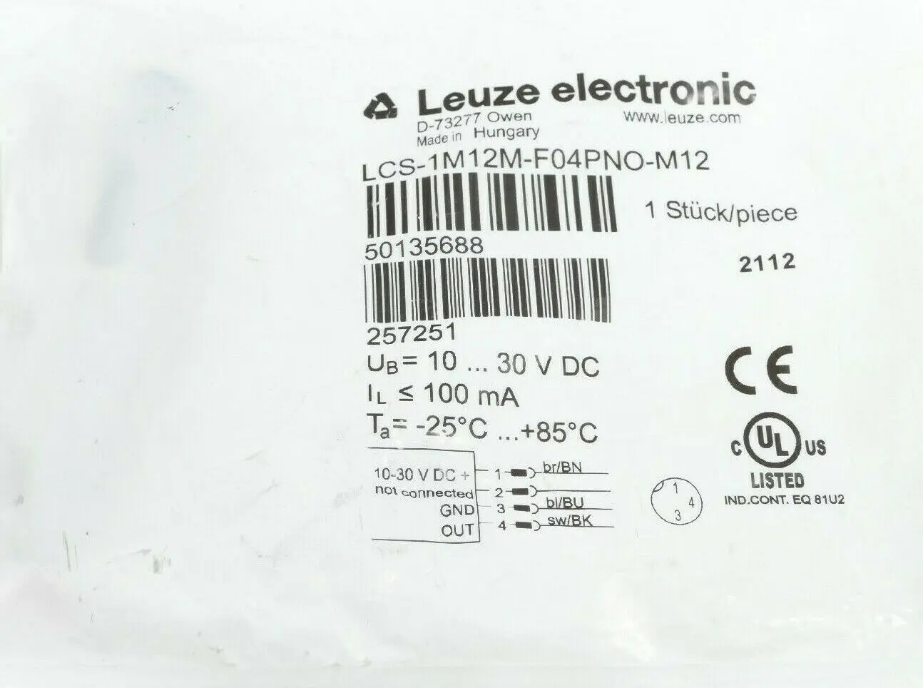 Leuze Sensor LCS-1M12M-F04PNO-M12 | 50135688