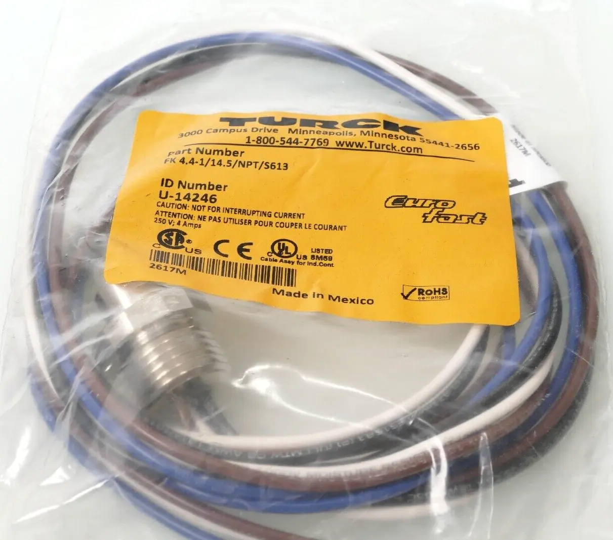 Produktfoto 1 von TURCK FK 4.4-1/14.5/NPT/S613 | U-14246 | 2617M