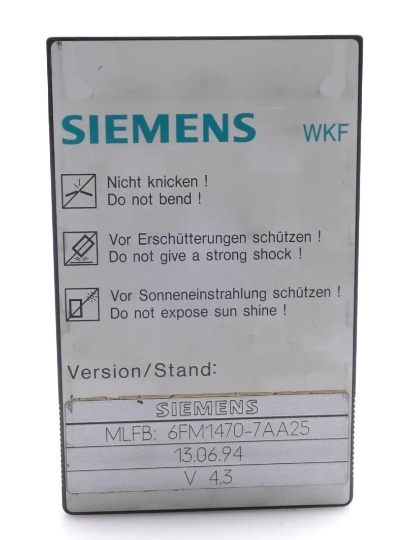 Produktfoto 1 von Siemens Memorycard 256KByte | 6FM1 470-7AA25 | V:4.3 | 6FM1470-7AA25