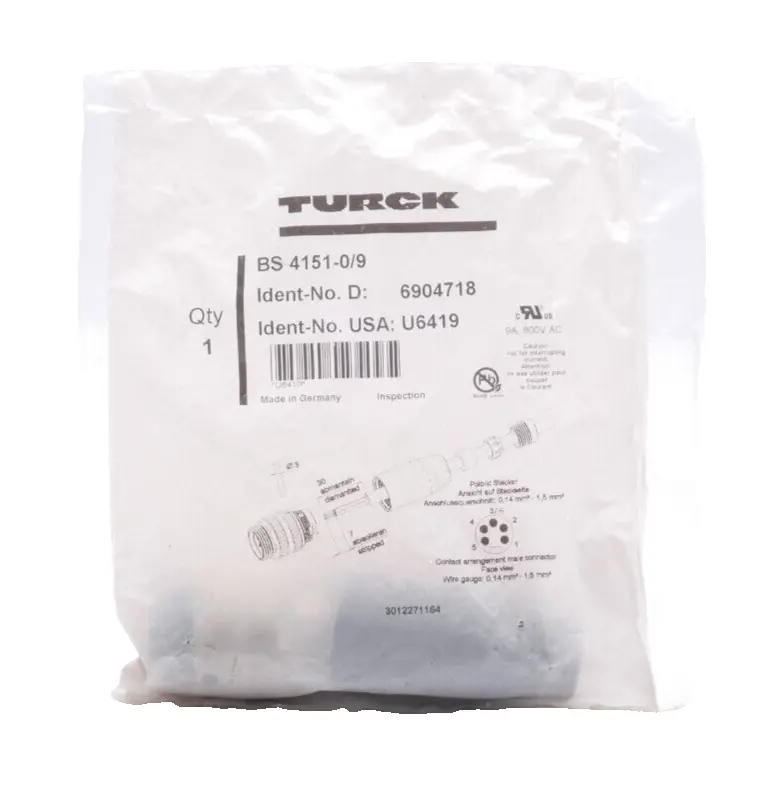 Produktfoto 1 von Turck BS 4151-0/9 Steckverbinder 6904718