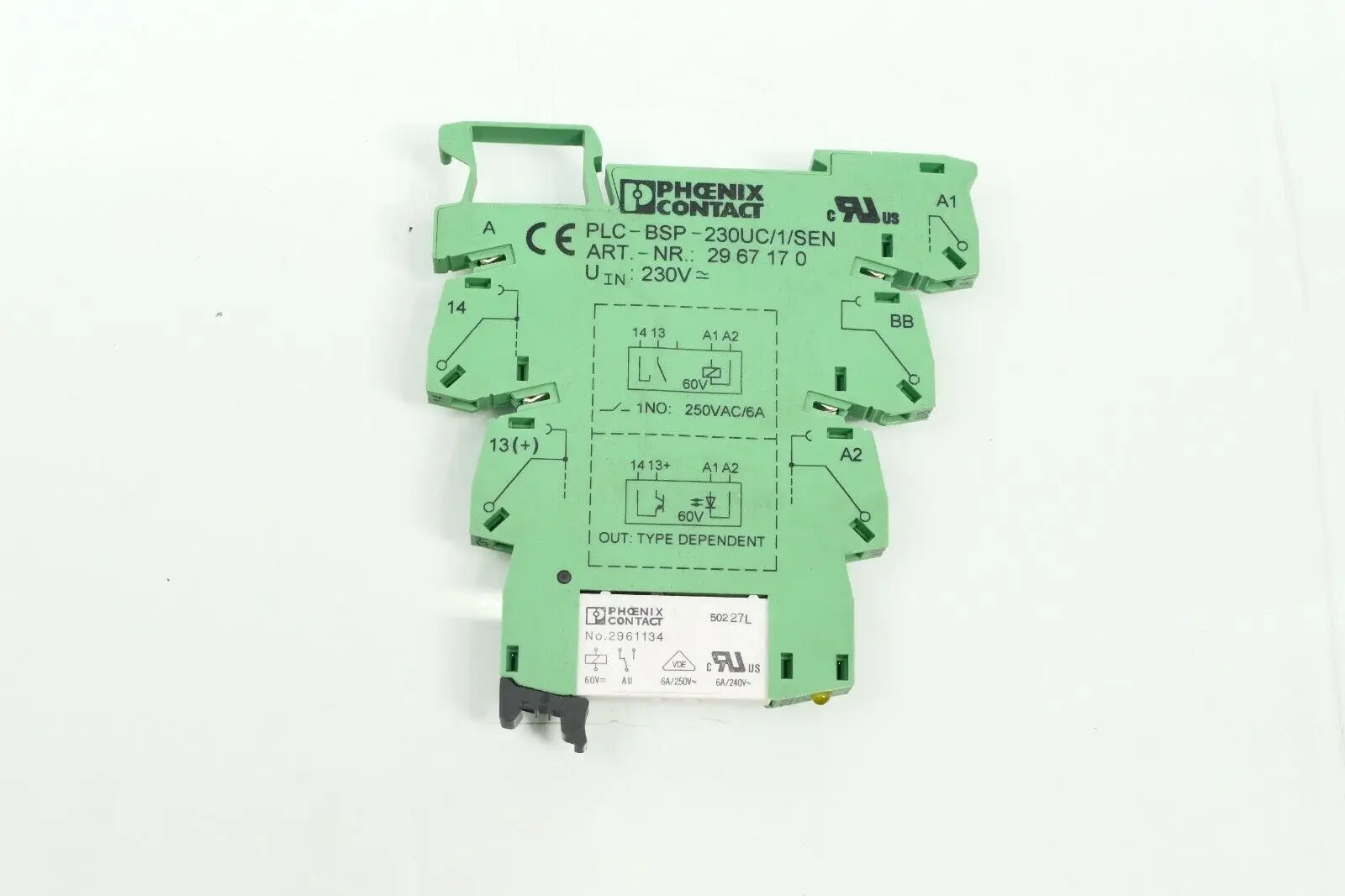 Produktfoto 1 von Phoenix Contact Relaissockel 29 67 17 0 | PLC-BSP-230UC/1/SEN | 2967170