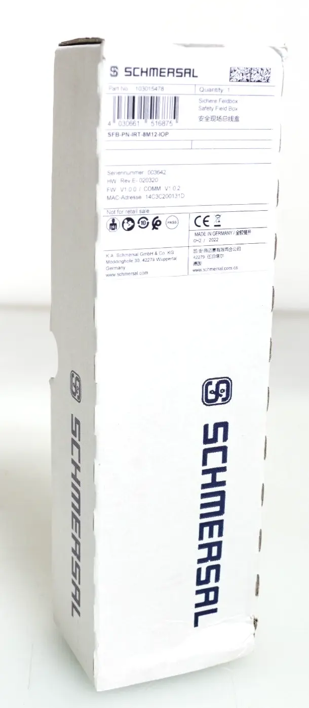 Produktfoto 1 von Schmersal Sichere Feldbox SFB-PN-IRT-8M12-IOP | FW: V1.0.0 V1.0.2 | 103015478