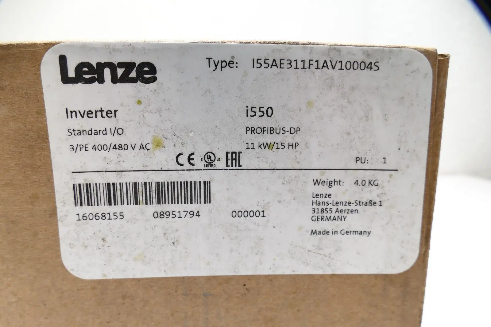 Produktfoto 1 von Lenze I55AE311F1AV10004S | Inverter i550 Profibus-DP |16068155 | 08951794 | PU:1