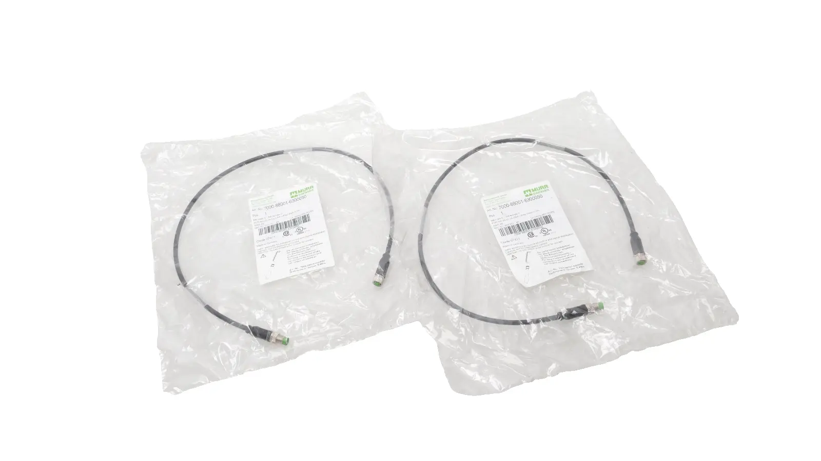 Produktfoto 1 von 2x Murr Elektronik M8 St. 0° / M8 Bu. 0° A-kod. 0,5m | 7000-88001-6300050