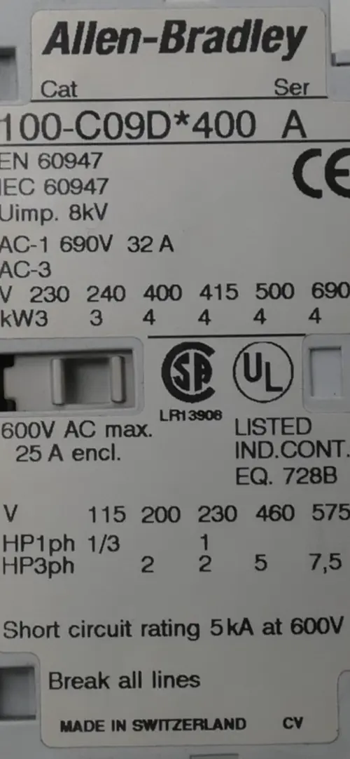 Produktfoto 1 von Allen-Bradley Schütz | Ser. A | 100-C09D*400