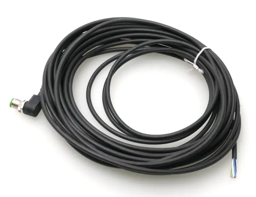 Produktfoto 1 von Murr Elektronik M12 St. 90° A-kod. freies Ltg-ende 10m | 7000-12121-6351000