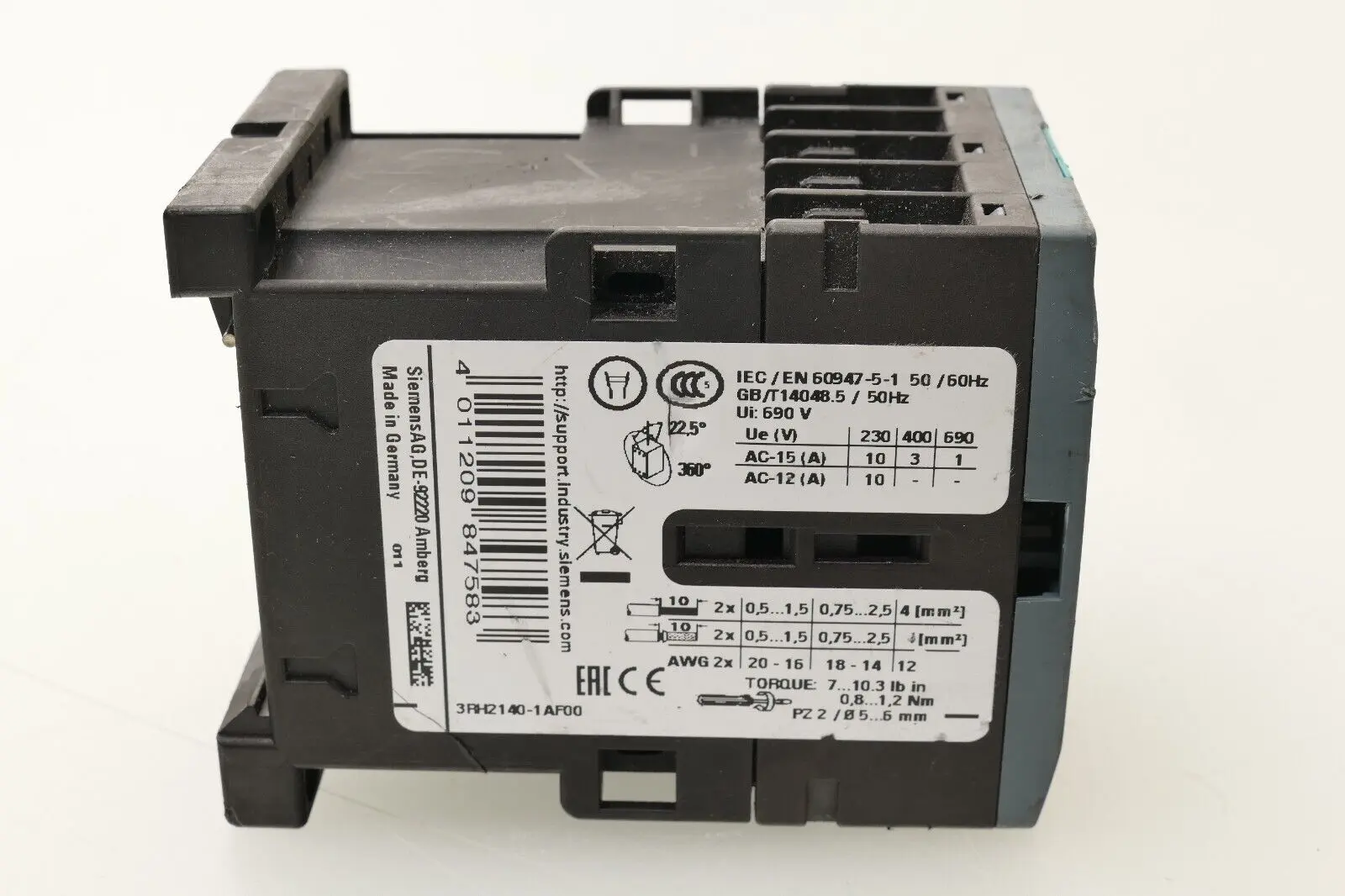 Produktfoto 1 von Siemens Hilfsschütz 3RH2 140-1AF00 | E:06 | 3RH2140-1AF00