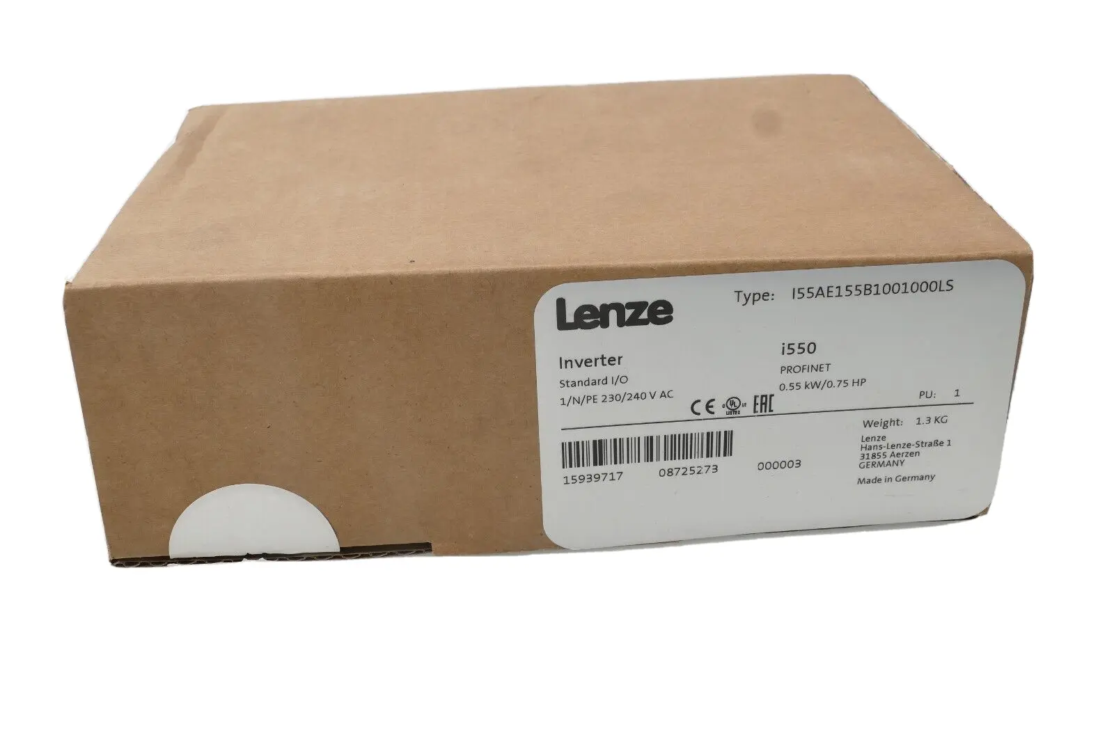 Produktfoto 1 von Lenze i550 Profinet Inverter | I55AE155B1001000LS | 0.55kW/0.75 HP | 15939717