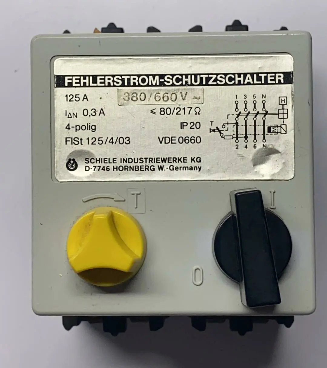 Schiele FEHLERSTROMSCHUTZSCHALTER FISt 125/4/03 VDE0660